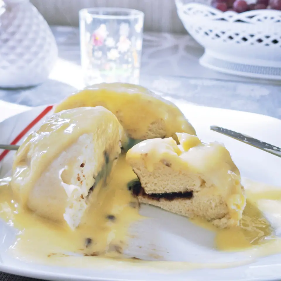 Gőzgombóc, vaníliás sodóval