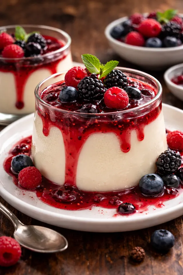 Panna Cotta erdei gyümölcsökkel